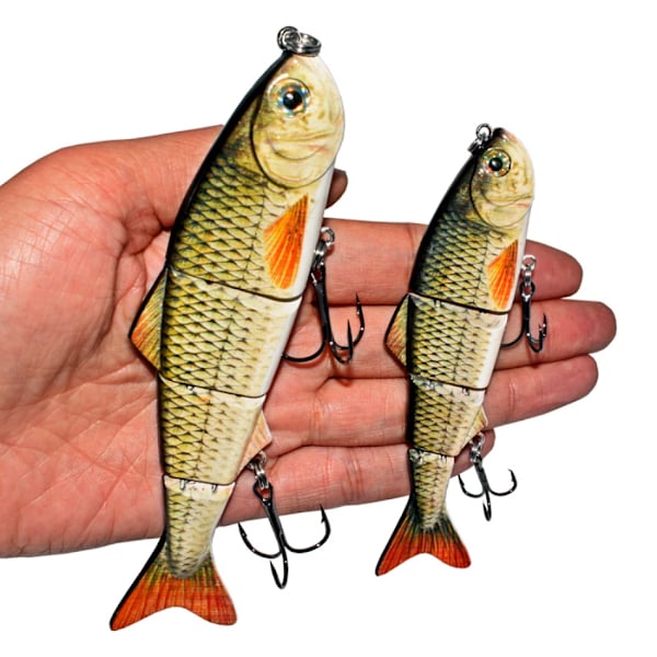 Abziyat Fiskebeten 4-sektion Hårdsvans Minnow Bete Swimbait Crankbait Fiskeverktyg Jakt Isfiskebete Livsliknande Fisk 6inch B