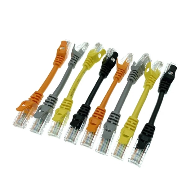 Câble Ethernet CATinspectés UTP mâle vers mâle, 10cm, 30cm, 50cm, pour réseau Gigabit, Rj45, pare torsadée, LAN GigE, court, 1m, 2m, 30m 20cm Black