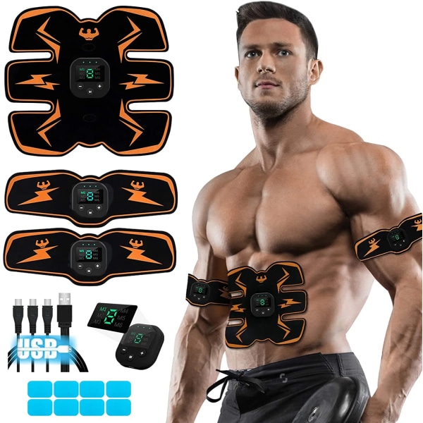 Smart EMS trådlös muskelstimulator Fitness Magträning Elektriska viktminskningsdekaler Kroppsbantning Massager Hip Blue