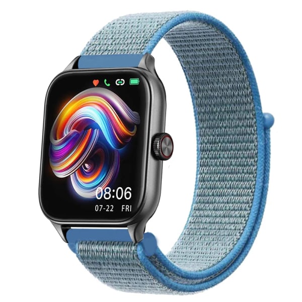 20mm 22mm Nylon Loop band För Amazfit GTS4/2/3/3pro/2e/GTS2 Mini/GTR 4 42mm/47mm/GTR2/2e/stratos bältesarmband Amazfit bip rem 14 sea blue 22mm