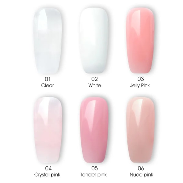 Poly Nail Gel Nail Art French Nail Constraction Jelly Builder Extension Gel Acrylic Slip Solutions Clearnser Remover Matt top  12ml