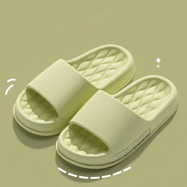 Män Trend Nya Sommar Tofflor Eva Non-Slip Mjuk Sole Moln Slides Kvinnor Sandaler För Hem Beach Inomhus Utomhus Män Flip Flop S green 42-43(foot 26CM)