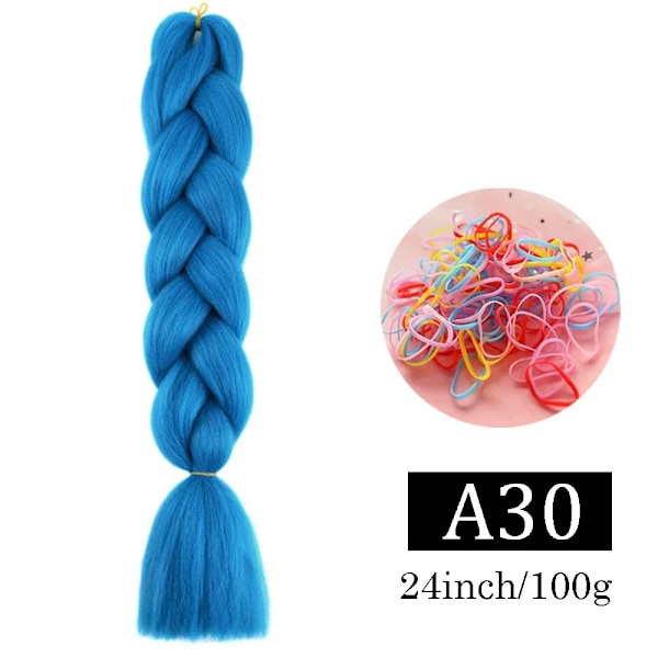 24 Inch Jumbo Flätor Extensions Syntetisk Flätande Hår Afro Ombre Färg Kanekalon Hår För Barn Fläta A30 24inches