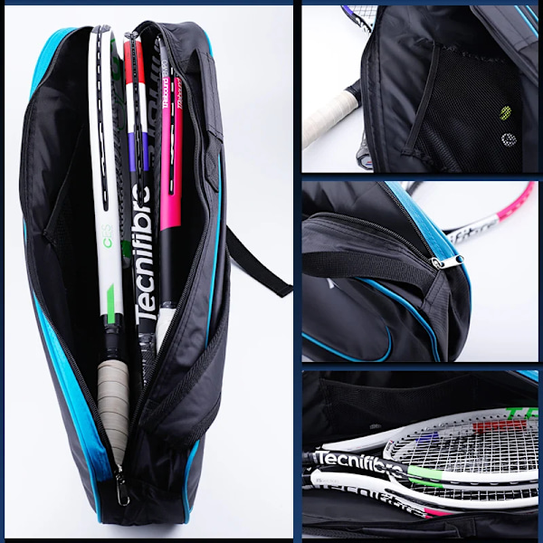 HEAD Tennis Racket Taske 3-pak Træning Sport Konkurrence Skulder Håndtaske Håndtaske Squash Badminton Raquete De Padel Opbevaringstaske black