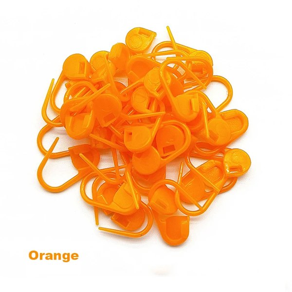 50/100 kpl Moniväriset Muoviset Turvamerkit Neulepuikot Virkkausompeleet DIY-Kudonnatyökalut Aca Vakuutus Orange 100pcs