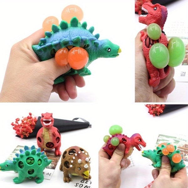 Dinosauriemodell Grape Balls Stress relief Handboll Sensoriskt roligt Kläm Dekomprimerande leksak Klämboll Random Color