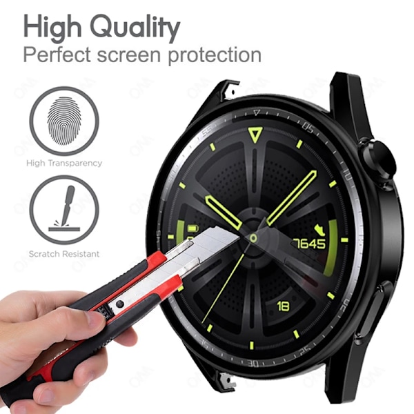 Pc Glasfodral För Huawei Klocka Gt 4 3 Gt 2 E 41 Mm 42 43 46 48Mm Band Watch Gt3 Pro Klocka 3 Skärm Skyddsskyddet Stötfångare Falls Black- Huawei GT3 46mm