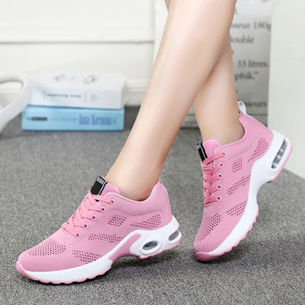 Kvinnor Sneakers Skor Bekväma Damer Skor Platt Damers Sneakers Skoplattform Sneakers Utbildare Skor Kvinna Mujer. pink2 36