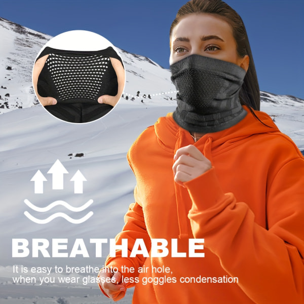 Winter Neck Damask Nackvärmare, Halv Face Ski Mask Cover Shield för kallt väder, Vindtät Tube Bandana Balaclava LY-W-02