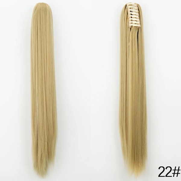 Azqueen 24 Tum Syntetisk Lång Raka Klo Clip På Ponytail Hår Förlängningar Svart Brun Blond Värme Resistenta Fiber Ponnyn Svarta 22 24inch 60cm