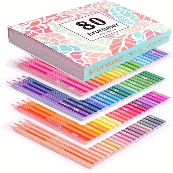 80 färgpennor set, professionella färgpennor med mjuk kärna för vuxna målarböcker, premiumkonst ritpennor för skuggning skissteckning