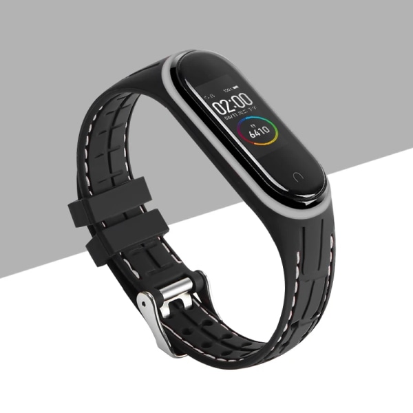 Rem för Mi band 7 6 5 Armband Sportbälte Silikonbyte Smartwatch armband klockarmband för Xiaomi mi band 3 4 5 6 band Gray-A For mi band 3 4