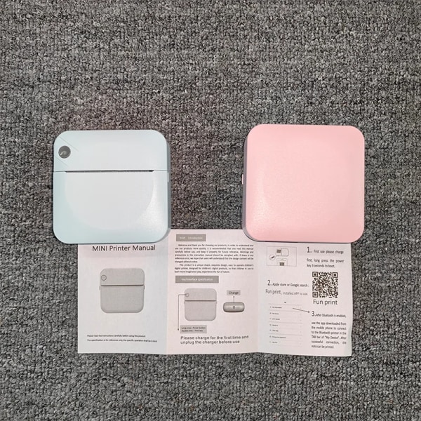 Roligt print bärbara thermal självhäftande klistermärken Fotoskrivare HD Mini Bluetooth 57*25 mm Tillbehör 2d Etikettmaskin för telefon C17 Pink with 1 Roll