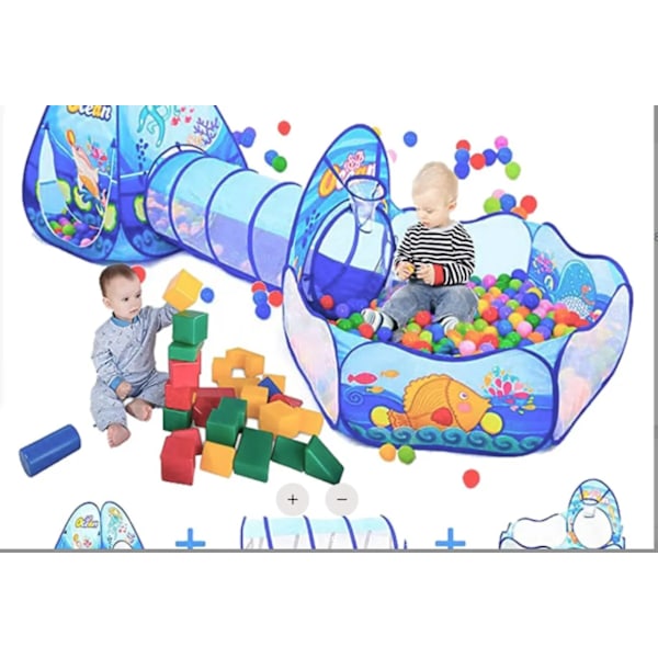 3 I 1 Baby Tält Lek Med Tunnel Barn Ball Pool Stora Bärbara Barn Tält Ball Pit Crawling Tunnel Kid Lekplats Hus baby tent