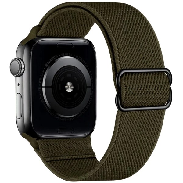 Scrunchie -rem för Apple Watch Band 44mm 40mm 38mm 42mm 49mm Elastiskt nylon IWatch Series Ultra 7 8 9 Se 3 6 45mm 41mm Army green 38mm 40mm 41mm