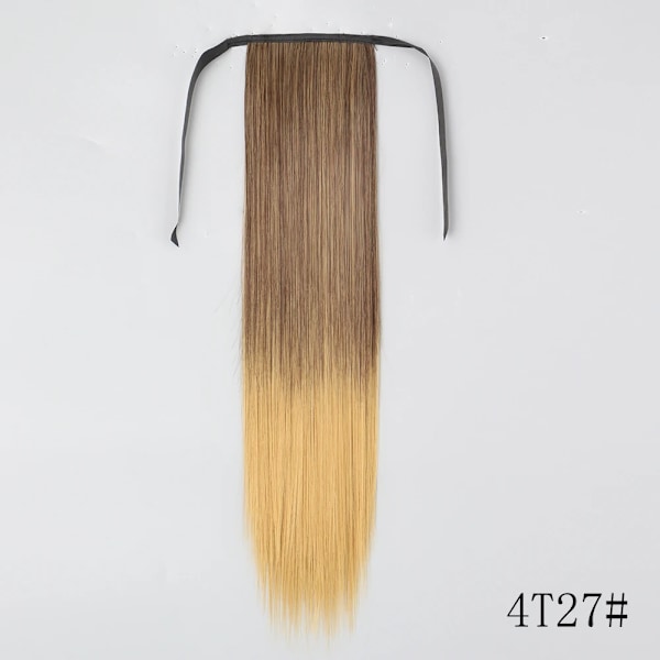 Lisi Girl Syntetiska Hår 22''34'' Lång Rak Ponytail Wrap Runt Ponytail Clip I Hår Extensions Svarta Hair Huvudkläder D13-4T274 34Inches  85cm