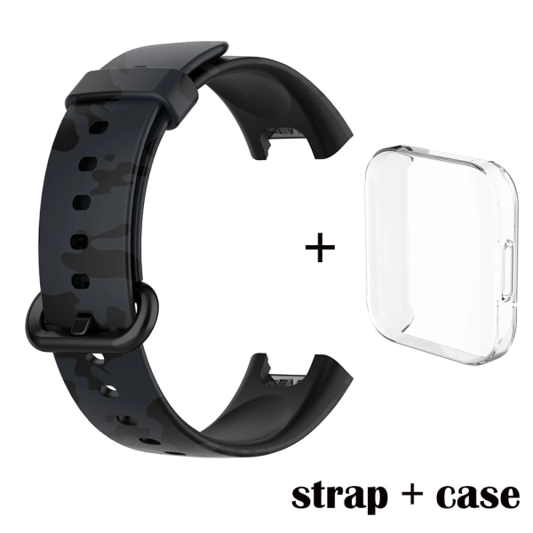 Silikonbandsrem för XiaoMi Mi Watch Lite / För Redmi Watchrem för Redmi Watch 2 Lite Armbandsbyte + case B Redmi Watch 2 Lite