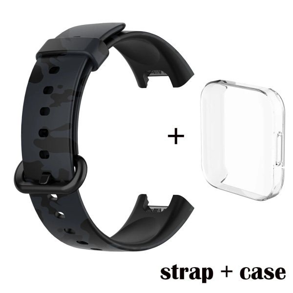 Silikonbandsrem för XiaoMi Mi Watch Lite / För Redmi Watchrem för Redmi Watch 2 Lite Armbandsbyte + case C For Mi Watch Lite