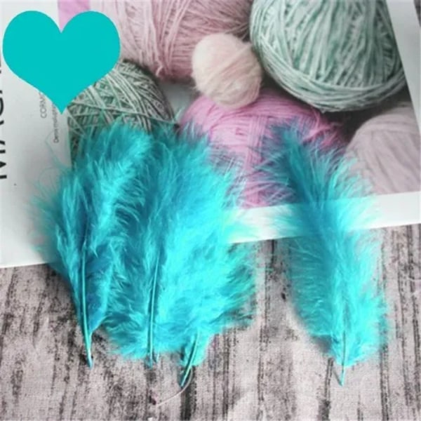 Tyrkisk fjer 10-15cm fjer Marabou fjer til karneval Halloween jul DIY håndværk dekoration fjer hovedbeklædning Hole blue 10-15cm 100pcs