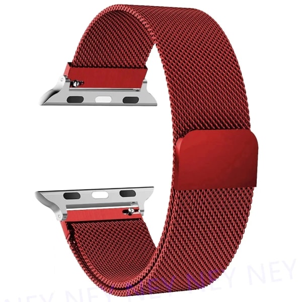 Milanese Loop för apple watch Band 44mm Ultra 2 49mm 45mm 41mm 40mm Metallarmband för apple watch Remserie 9 8 7 6 5 4 SE Red 16 42mm 44mm 45mm 49mm