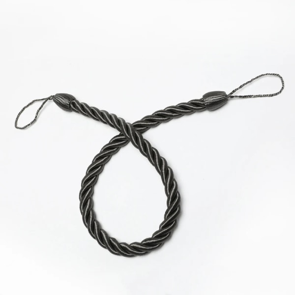 2 Styck Gardinbindare Rep Tie-Backs Handgjorda Gardinhållare Gardinerklämmor Hemtillbehör Dekorativt Charcoal