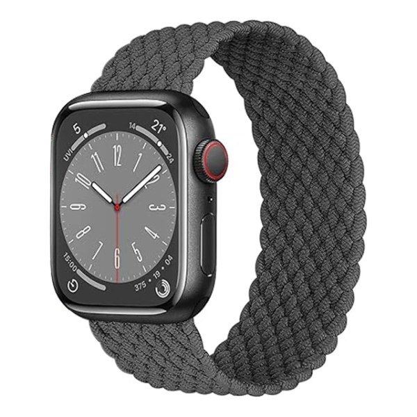 Flätad Solo Armband För Apple Watch Band 45mm 49mm 44mm 42mm 41mm 40mm Nylon Correa Armband iWatch series 9 7 SE 6 8 5 Ultra 4 3 space gray M