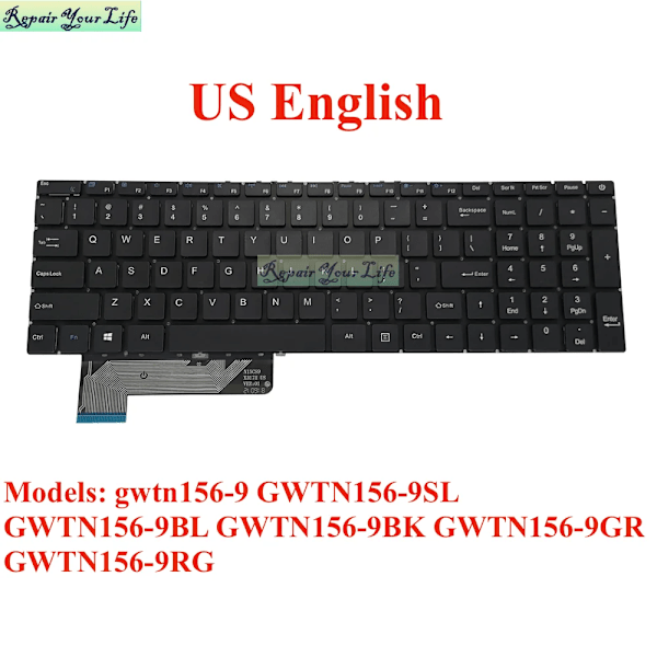 Gwtn156-9 Us Tangentbord För Gateway Gwtn156-9Sl Gwtn156-9Bl Gwtn156-9Bl Gwtn156-9Bk Gwtn156- 9Gr Gwtn156-9Rg Ultra Slim Anteckningsbok Nytt US Keyboard Black