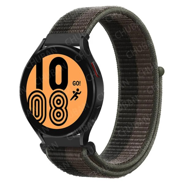 Nylon för Samsung Galaxy Watch 6 5 Pro/4/classic/gear s3 frontier/active Sport Armband Huawei watch gt2 3 22mm 20mm Rem 73 Black Grey 20mm