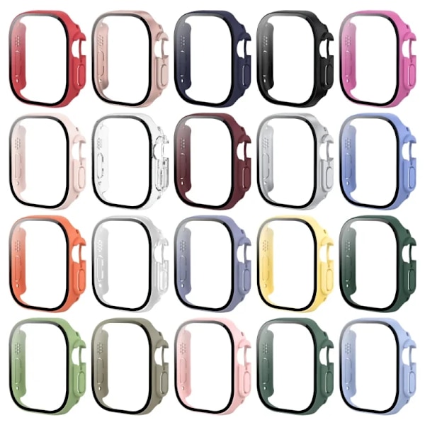 Härdat Glasöverdrag För Apple Watch Ultra 49Mm Rem Smartwatch Tillbehör Pc Bumper Skärmskydd Cases Iwatch Serien S Bandet Blut 24 For Ultra 49mm