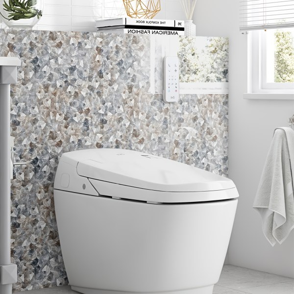 11 st glänsande keramiska plattor, väggdekoration imiterad marmor, självhäftande väggdekor, 1㎡ White