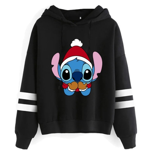 Estetisk Rolig Y2k jultröja Lilo Stitch Tecknad huvtröjor Dam Söt Stitch Anime Manga Hoody Kläder för kvinnor 59007 S