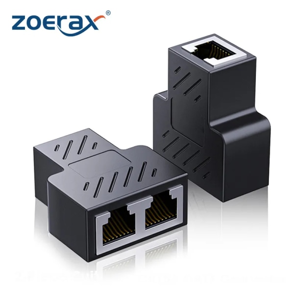 ZoeRax-Adaptateur Ethernet RJ45 répartiteur 1 à 2, extension de câble réseau Internet, connecteur couremplaçant för PC TV Box router, 2 delar