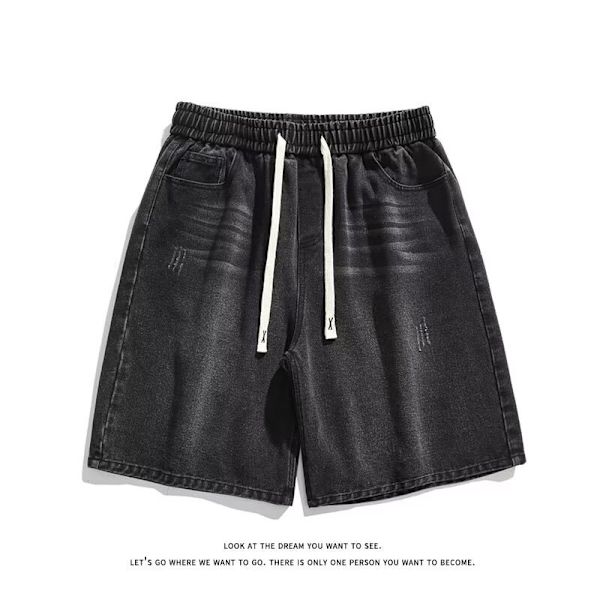 Denim Shorts, Miesten Shortsit, Kesän Ohut Malli, Löysä Lahje Amerikkalainen Trendi, Monipuoliset Casual Viisipistehousut Retro Blue M