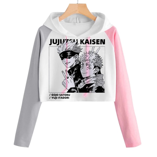 Jujutsu Kaisen Anime Hoodie Dam Harajuku Fashion Streetwear Tröjor Gojo Satoru Kawaii Cartoon Sweatshirts 90-tal Hoody Dame 16105 S