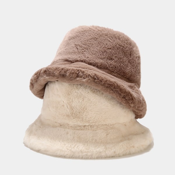 Ins Plush Hat Kvinnliga Japanska Litterära Retro Enkel Fisherman Hat Höst Och Vinter Koreanska Version Av All Varm Mode Hatt Rose Red M（56-58cm）