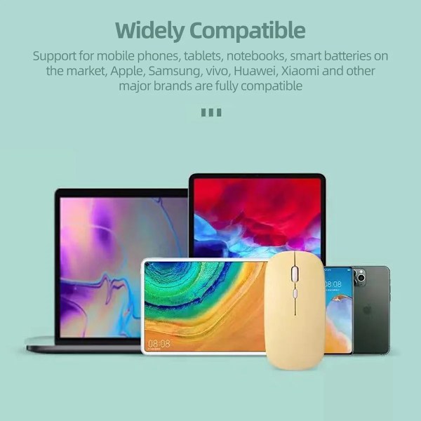 Bluetooth-mus til iPad Samsung Huawei Lenovo Android Windows Tablet Trådløs mus til notesbog computer bærbare tilbehør green B