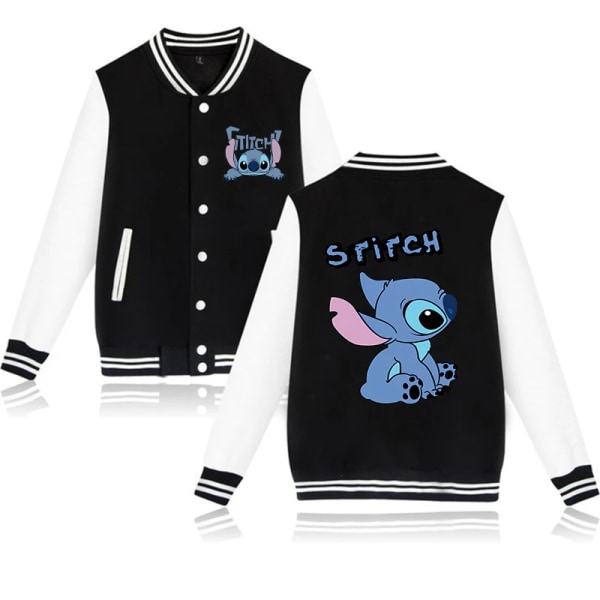 90s Hoodie Lilo Stitch Baseballjacka Herr Dam Sweatshirt Barn Pojkar Flickor Harajuku Jackor Streetwear Collegerockar Y2k 59013 110CM