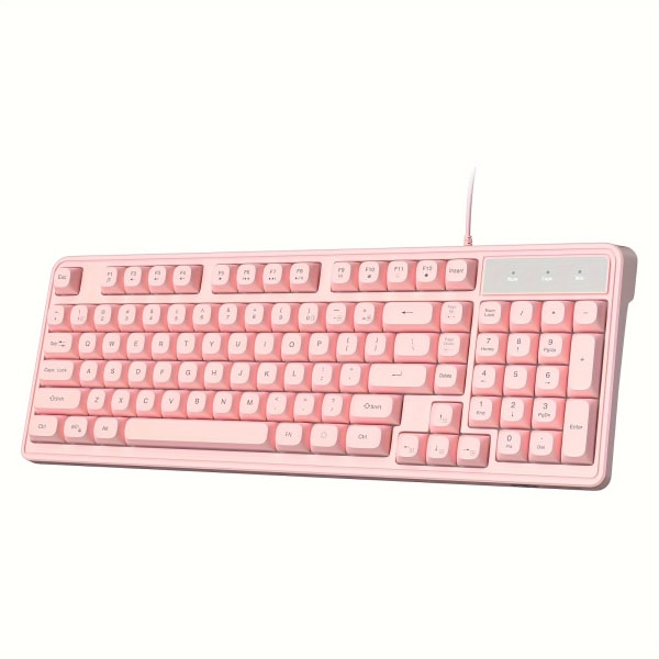 RGB Gaming Keyboard & Mouse Combo - MageGee GK980 Trådlöst bakgrundsbelyst tangentbord & justerbar DPI-mus för PC/Bärbar dator/MAC Pink RGB