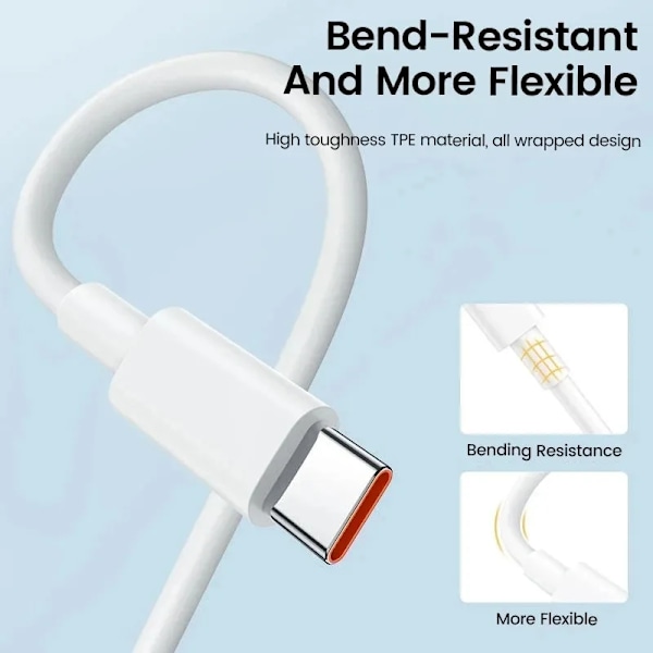 Lenovo 67W Usb Super Snabb Gallium Nitride Laddare Strömadapter 6A Typ-C-Kabel Snabbladdning Tillämplig På Xiaomi Hua Samsung WHITE EU Charger Cable 67W