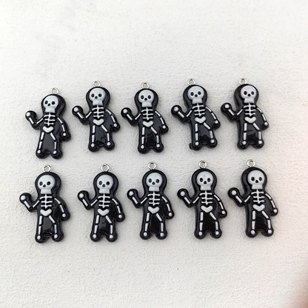 10St Halloween Skull Skelett Spöken Charms För Smycken Göra Kåda Handgjorda Nätverk Hantverk Di Y Örhänge Nyckelkedja C467 1