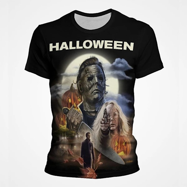 Halloween T-paidat Kauhuelokuva 3D Tulosta Michael Myers Pelottava Katumuoti Miehet Naiset Cool Muoti Ylisuuri T-paita Ki Tees Toppi ETF3B202321112 3XL