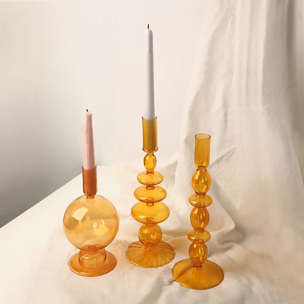 Ljushållare Glas Candlesticks För Hem Jul Bröllop Midning Centerpiece Bord Dekoration Romantisk Vas Ljus Ljus Stå 01