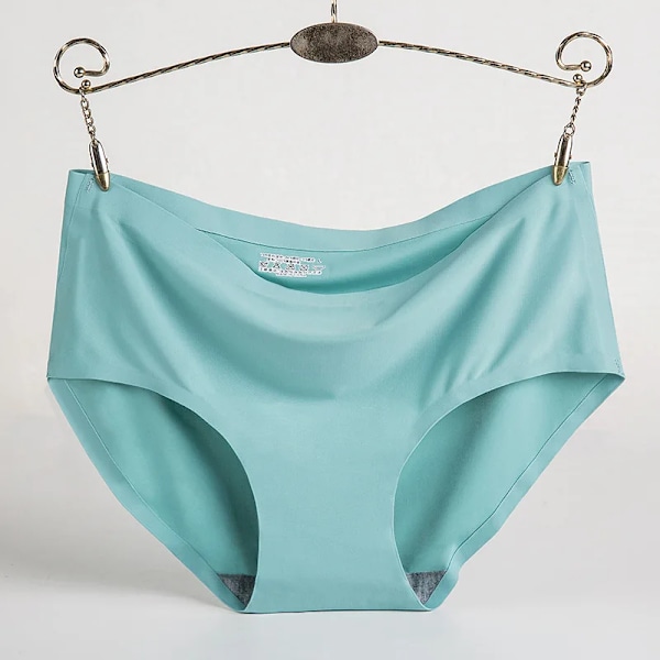 12Pcs Kvinnors Issilke Sömlösa Underkläder Sexiga För Kvinnor Låg Midja Briefs Plus Storlek Sommarrök Obegripliga Underkläder Turquoise M 40-47.5KG