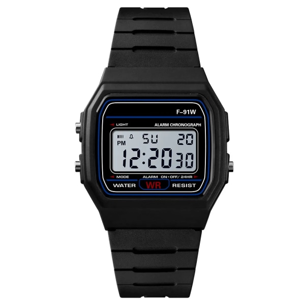 Digital watch Herr Dam Barn Elektronisk LED Watch 24 timmar Sportklockor Army Militär Vattentät Man Klocka reloj @30 Black