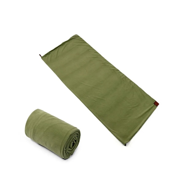 Bærbar ultralet polar fleece sovepose udendørs camping telt seng rejse varm sovepose liner camping sport tilbehør Military Green