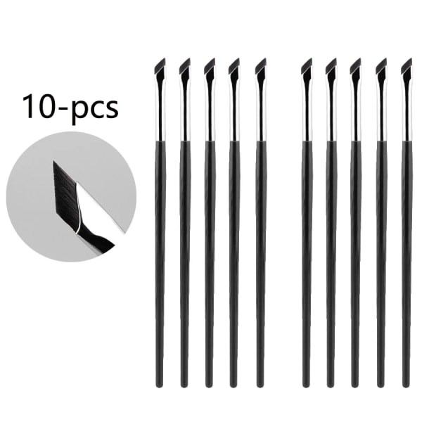 Uppgradera Blade Eyeliner Brush Ultra Tunn Fin Vinkel Platt Ögonbrynsborste Under ögat Makeup Borstar Exakt detalj Borste vit Blade eyeliner -10