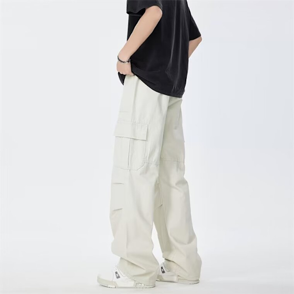 Nya Amerikanska Fallskärmsjägare Överalls Mäns Fahionabla Japanska Lösa Överalls Ruan Handsome Straight Långa Byxor Black XL