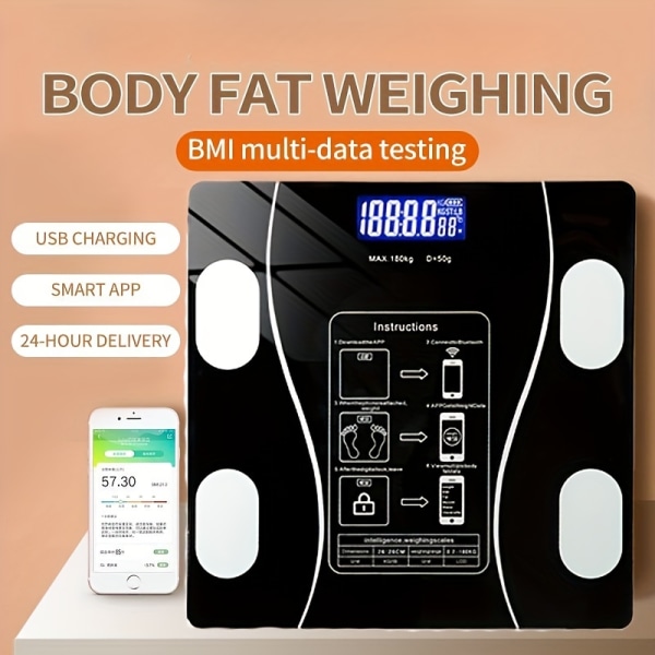 1st badrumsvåg, intelligent kroppsfettvåg för viktminskning, precision professionell viktvåg, kvinnlig fettminskningsvåg, hemladdning Pink Blue