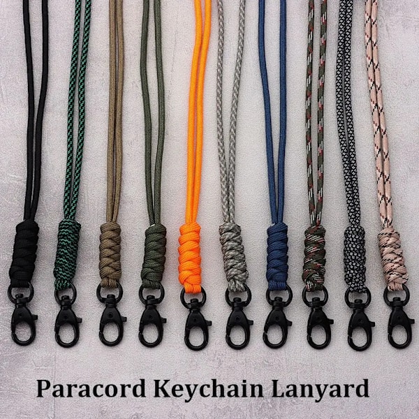 10 Stilar Självförsvar Nödfall Överlevnad Ryggsäck Lanyard Roterande Buckle Key Ring Paracord Key Chain Fallskärm Rep Ra 6