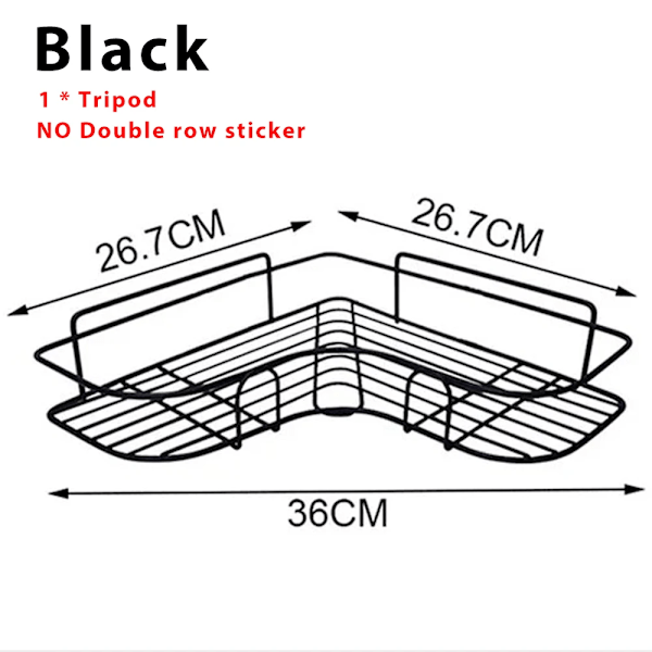 Toalett Förvaring Rack Hörnet Kosmetic Rack Hyll Badrum Hyll Dusch Väggmonterad Hyll Fäste Badrum Avloppsorganisator Shampor O Black triangle A